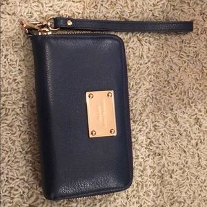 Dark blue Michael Kors wristlet wallet